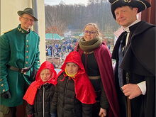 Der Coswiger Marktvogt unterwegs zur Wildweihnacht im Forsthaus Kreyern.