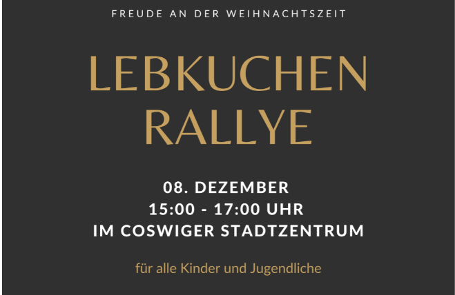 Einladung Lebkuchenrallye für Kinder und Jugendliche