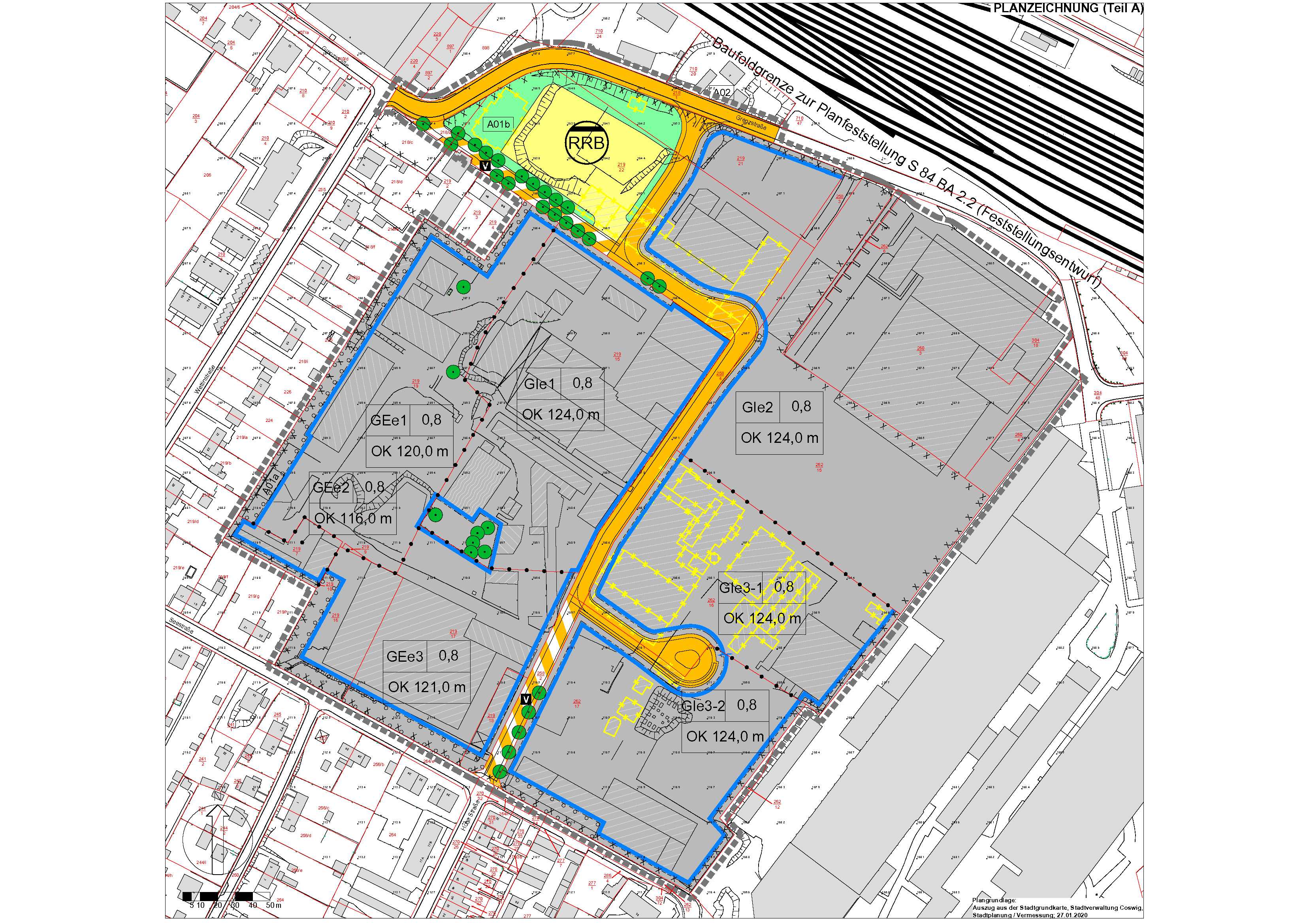 Planskizze zum B-Plan Cowaplast-Gelände