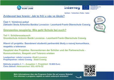 Plakat zum Schüleraustausch in Lovosice und Coswig