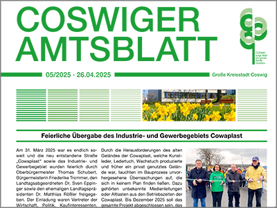 Ausschnitt Titelblatt des Amtsblattes vom 26.04.2025