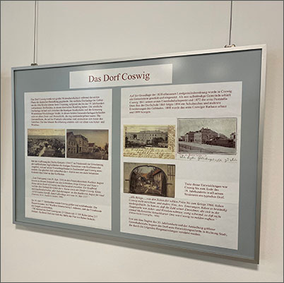 Bilderrahmen mit historischen Ansichten von Coswig