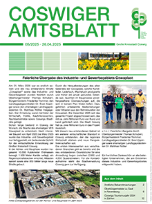 Titelseite des Amtsblattes vom 26.04.2025