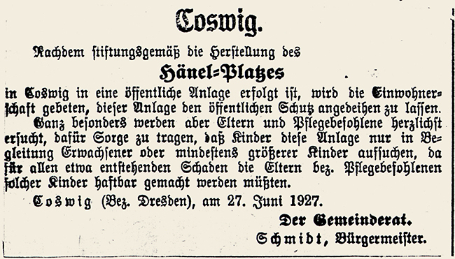 Mitteilung des Gemeinderats